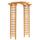 Wood garden pergola-style arbor trellis with arched top and lattice side panels