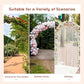 Garden arch trellis used as outdoor entrance, with flowering vines and decorative blooms