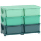 Kids 3-tier storage organizer with 6 drawers, green and dark green front