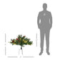 2 ft pre-lit artificial Christmas tree on stand with warm white lights and red accents