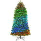 Prelit artificial Christmas tree with green tips and multicolor LED lights