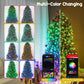 Prelit Christmas tree with multi-color changing LED lights and app screen