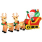 Inflatable Santa and reindeer sleigh yard decoration with built-in LED lights