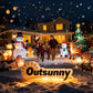 Inflatable Christmas candy house archway with LED lights, snowman and reindeer figures