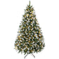 7.5 ft pre-lit artificial Christmas tree with warm white LED lights and hinged stand