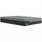 Queen memory foam mattress, grey top and dark sides with center logo