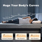 Memory foam mattress illustrating body curves and sleeping positions