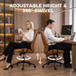 Brown mid-back office chair on caster base, adjustable height and 360 swivel view