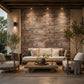 Gray 3D faux wood wall panel with water-resistant wood-grain texture
