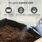 Garden liner filled with soil with water being poured nearby