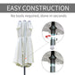 Patio umbrella with open canopy and hanging fabric cover over base pole