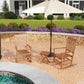 Outdoor teak rocking chairs set of 2 with side table, brown wood