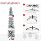Snow-frosted slim pencil artificial Christmas tree with detachable foldable base