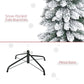 Snow-frosted tree branches with black metal base
