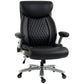 Black ergonomic office chair with headrest, quilted backrest, and padded flip-up arms