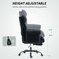 Black height-adjustable reclining office chair with headrest and footrest