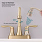 Brushed gold 2-handle faucet with high-arc spout and 360-degree swivel outlet