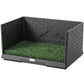 Indoor dog potty tray with artificial grass, high side walls, and included pull-out tray