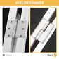 Wheelchair ramp hinge close-up and safety pin detail for folding stability