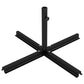 Black umbrella cross base stand with central pole and four brace arms