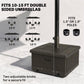 Brown umbrella base with adjustable knobs and umbrella pole mounting tube