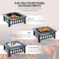 3-in-1 square outdoor fire pit with mesh lid for fire pit, BBQ, or cooling surface