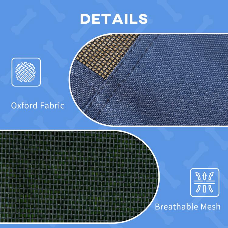 Dog cot fabric details: Oxford fabric and breathable mesh