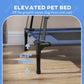 Elevated dog cot with 9.25 in height and raised metal legs