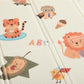 Foldable baby play mat, cream with woodland animals and ABC letters