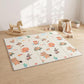 Foldable reversible baby play mat with woodland animals and ABC letters in colorful print