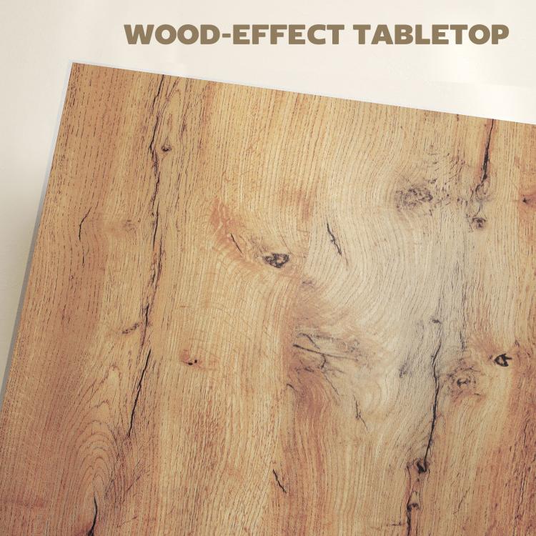 Light brown wood-effect tabletop panel with visible grain and knots