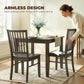 Charcoal gray armless dining chair with vertical slat backrest and solid wood legs