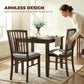 Armless dining chairs set of 2 with gray cushions and dark brown wooden frames