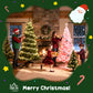 Snow-dusted artificial Christmas tree with realistic branches and pine cone ornaments