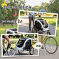 White 2-in-1 pet stroller and bike trailer with mesh front door and black roof panel