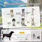 Pet trailer suitability chart with dog silhouettes and body length guidance panel