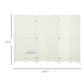White 6-panel folding divider screen, 70.9 in tall and 106.3 in wide