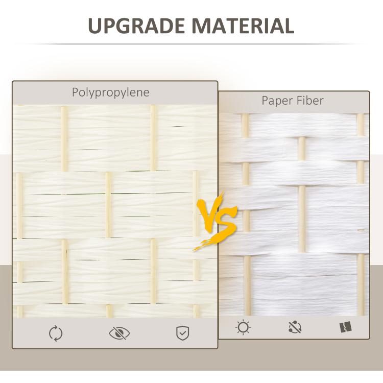 Woven folding divider screen panel texture shown on a material comparison graphic