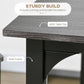 Gray MDF tabletop on a black steel frame for a counter-height square table