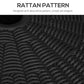 Black umbrella base with decorative rattan-style woven pattern texture
