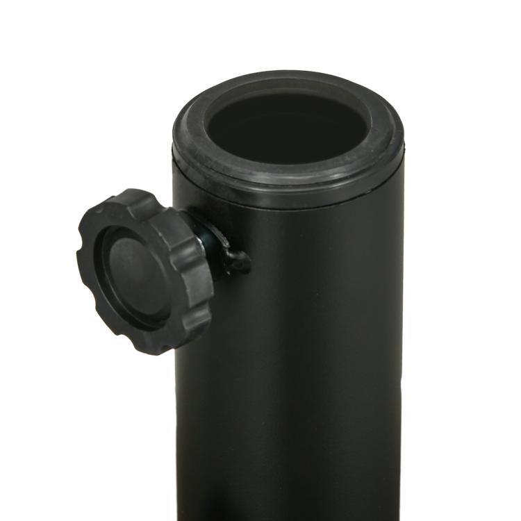 Black pole sleeve with side knob on round umbrella base