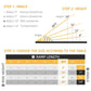 Ramp chart showing rise height, angle, and lengths for the 8 ft folding ramp