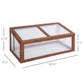 Mini wooden cold frame greenhouse with clear polycarbonate sides and hinged top