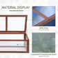 Mini cold frame greenhouse showing solid wood frame and transparent polycarbonate board