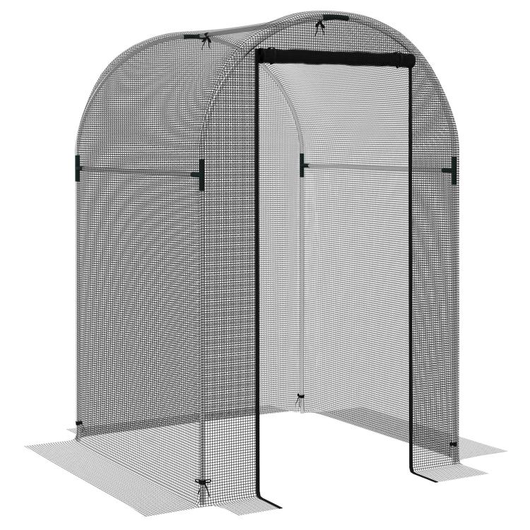 Galvanized steel crop cage with zippered door and mesh panels
