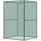 Dark green walk-in mesh plant cage, corner view with four mesh panels