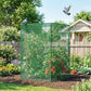 Dark green mesh walk-in plant protector cage with zip-front door