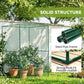 Dark green mesh walk-in plant cage with steel pipe frame callouts