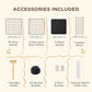 Accessories included for pet playpen: side-open doors, resin panels, ladder, cable ties