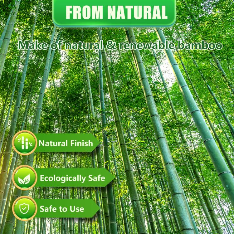 Natural bamboo poles from a grove, slender green stalks